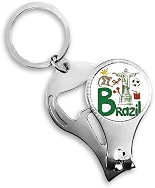 Brasil símbolo nacional de símbolo de marco de marco de unhas de unhas anel de chave de corrente de garrafa