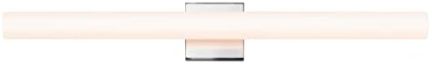 Sonneman Tubo Slim Led Vanity - acabamento plano - acabamento cromado polido com vidro gravado branco
