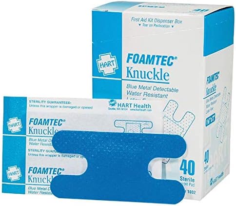 Knuckle de espuma Hart, espuma azul, detectável de metal, 40 por caixa