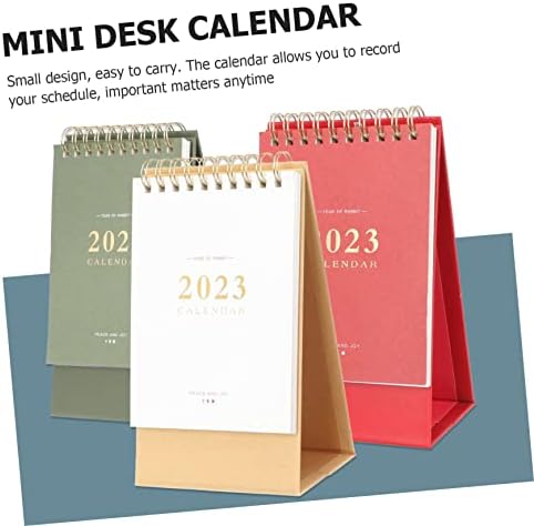 Yardwe 3pcs Desktop Day 2023 Pocket Calendário Desk de calendário de escritório Decoração minimalista Decoração de mesa mensal Planejador Agenda Calendário 2023 Planejador de negócios Metal Novelty Calendar Decor
