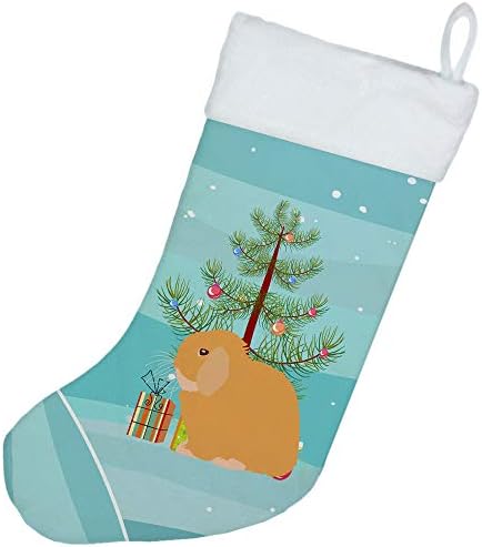 Tesouros de Caroline BB9335CS Holanda Lop Rabbit Christmas Christmas Meking, Teal, lareira pendurando meias de Natal Decorações de férias em família na temporada de Natal, decoração de férias em família,