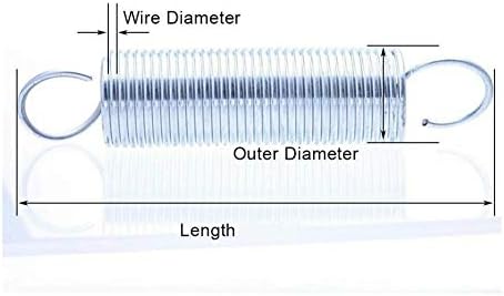 Hardware Pressão da mola mola de zinco Branco de zinco extensão mola mola mola de mola com fio de gancho diâmetro 0,6 mm diâmetro externo 7 mm de comprimento 20-60 mm 10pcs