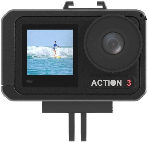 Aokicase Compatível com DJI Action 3 Anti-arranhão portador de câmera Metal Protective Frame para DJI Action 3 Acessórios de câmera anti-arranhões pretos