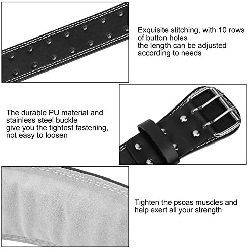 Cinturão de levantamento de peso RitoEasysports Correia ajustável da cintura PU PU Support com 10 linhas