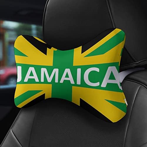 Bandeira do reino jamaicano 2pcs Carconha travesseiros de pescoço respirável Auto Cushion Cushion Fillow de