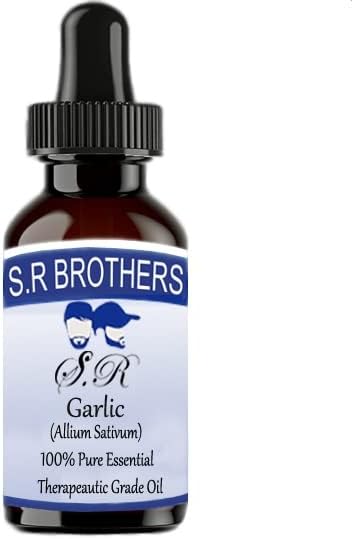 S.R Brothers Garlic Pure & Natural Therapeautic Grade Essential Oil com conta -gotas 50ml