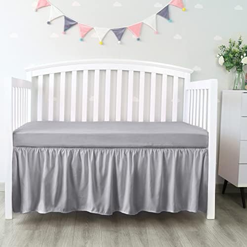 Salia do crib -crib 4 lados placas plissadas de poeira para bebê com colchão de cama/berço à prova d'água,