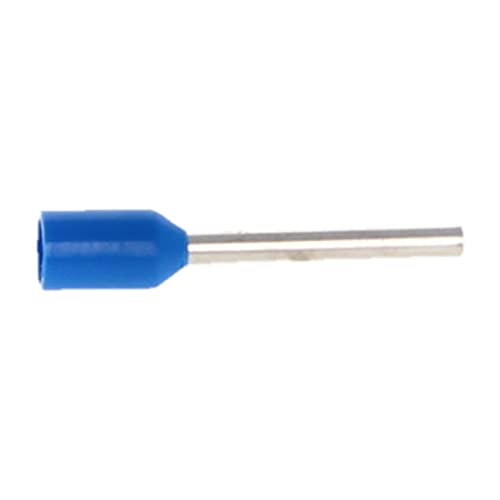 Bettomshin 1000pcs awg20/0,75mm² Connector de cobre conector de cobre de cobre Ferrule Pin Fin End Terminal Brass para VE7512 Modelo 18,4mm Long Blue