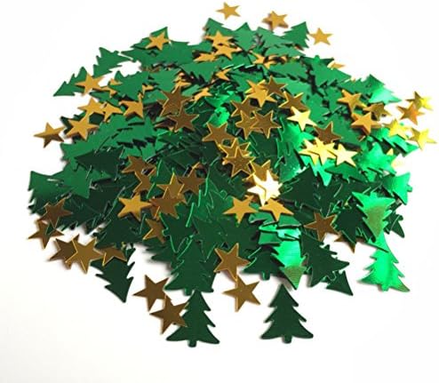 AMOSFUN DORAIAÇÕES DE NATAL Árvore de Natal e Confetes de Mesa de Feliz, em forma de estrela