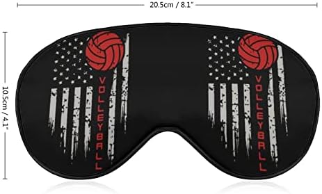 America Volleyball Red Line Flag de impressão máscara de luz bloqueando a máscara de sono com cinta ajustável para