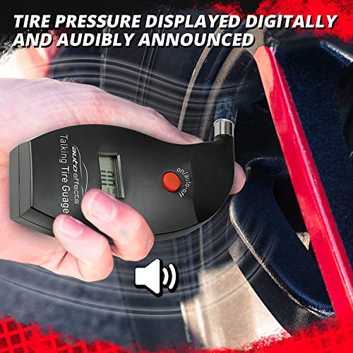 O Medidor de pressão dos pneus digitais de carro falante exibe digitalmente e audivelmente - manupare fácil de usar, excelente para manutenção de carros. Ótimo para encher pneus no escuro, pois ele diz à pressão dos pneus