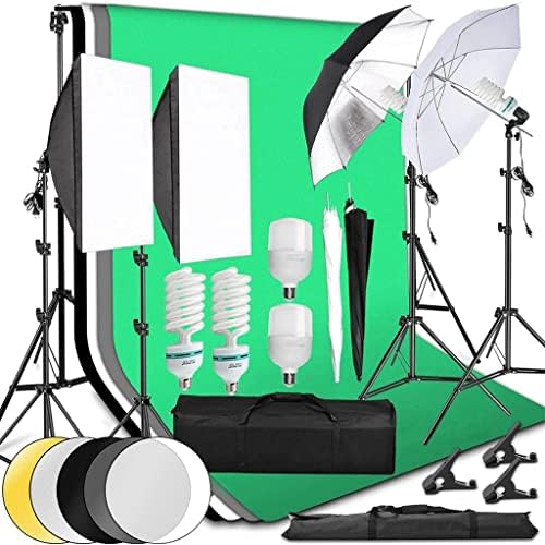 SAWQF Photo Studio LED LUZ SOFTBOX KIT contínua 2x3m Frame de fundo 60 cm Board Umbrella 2m Tripé para vídeo