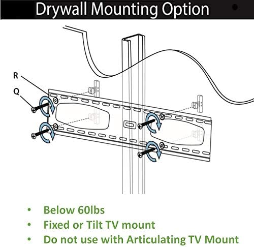 Condomounts Kit de montagem de TV de aço de aço | Âncoras de metal pântano | TV Mount Metal Studs | Possui