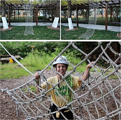 Rede de escalada da rede de playground do Seaan, redes de segurança corda de carga de nylon corda Proteção da casa da árvore, corda Proteção do banistro da varanda da escada （4,9 * 9,9ft）