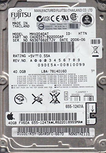 Fujitsu MHV2040AT 40GB UDMA/100 4200RPM 2MB 2,5 polegadas no caderno rígido