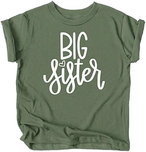 Olive Loves Apple Big Sister With Heart New Irmão Camisas de Anúncio para Criança e Irmãos de Meninas