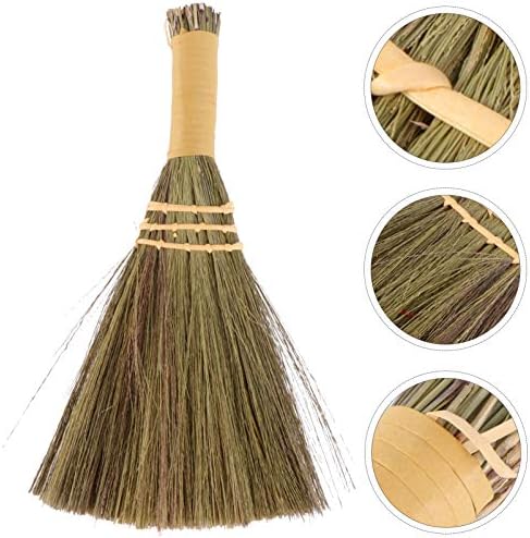 Palm Whisk Broom Broom Mini Natural Whisk Broom Broom Rim de limpeza Ferramenta de limpeza de limpeza sem eletricidade estática Sofá canto de vassoura e vassoura de mão mais pequena vassoura