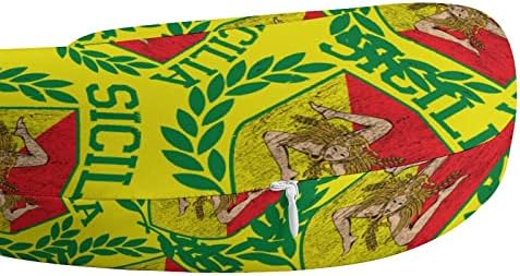 Bandeira siciliana no escudo com louros Travessia de travesseiro de peco de espuma de espuma
