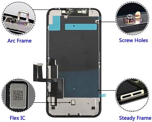 Kit de substituição de tela Brinonac para iPhone 11 LCD, conjunto de quadros de tela de tela de toque 3D de 6,1 polegadas Conjunto de quadro de molduras com ferramentas de reparo, adesivo e vidro temperado para A2111/A2223/A2221