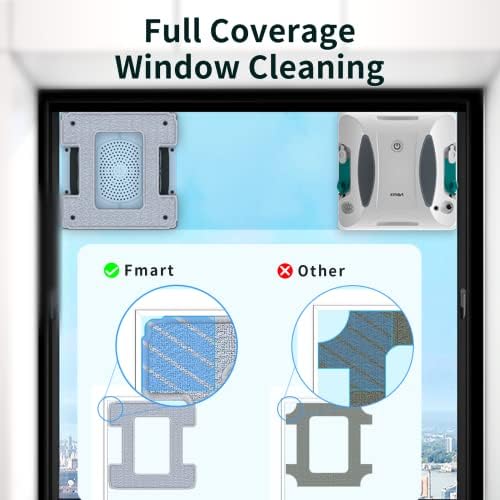 Robô de limpeza de janelas FMART W6, spray dupla face, 3800Pa Robô de limpeza de janelas inteligente de sucção 3800Pa, controle de aplicativos, adequado para telhas de janelas de alta elevação externa/interna