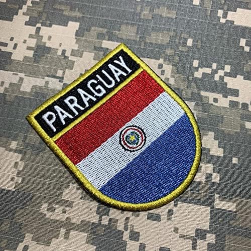 BP0047ET01 Bandeira do Paraguai Bordeira bordada em uniforme, quimono, bicicleta de colete, ferro ou costura