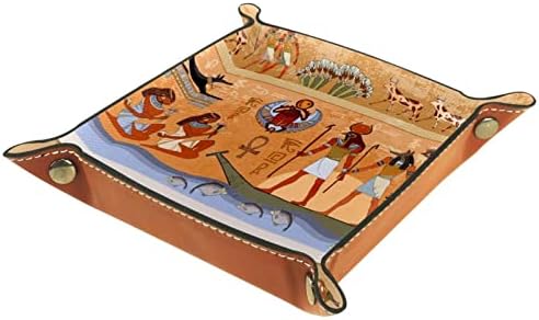 Mitologia da cena do Egito antigo do Egito Tacameng, caixas de armazenamento pequenas bandeja de manobras de manobra de bandeja de doce bandeja de candidatos a chave para chave, telefone, moeda, carteira, relógios, etc.