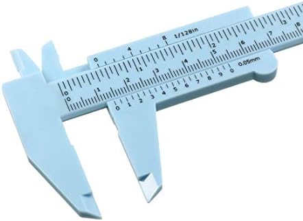 pinça de pinça vernier uxcell 150 mm de escala dupla régua de metal de plástico de escala dupla Blue Blue