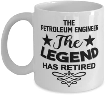 Caneca de engenheiro de petróleo, a lenda se aposentou, idéias de presentes exclusivas para engenheiro de petróleo, copo de chá de caneca de café branco