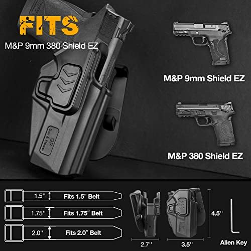 M&P SHIELD EZ Holster, coldre de OWB para Smith & Wesson M&P 9mm 380 Shield EZ. Coloque externo