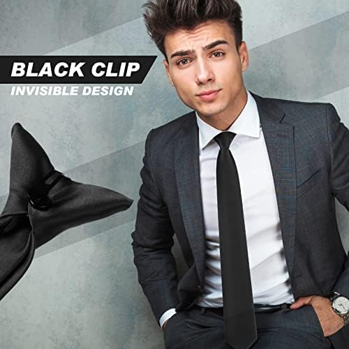 Clip em laços para homens cor de cor de cor sólida masculina clipe em gravatas de 20 polegadas pretadas
