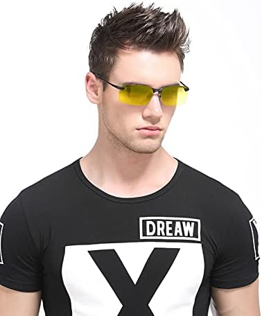 Visão noturna Dexlary Drivante óculos anti -brilho polarizado UV400 Óculos de sol para homens Amarelo proteção contra proteção de segurança chuvosa óculos de proteção