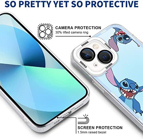 Caso de padrão de desenho animado Purble Compatível com o iPhone 13 Case para Stitch, capa de protetor de proteção à prova de choque Soft TPU para iPhone 13 6,1 polegadas 2021
