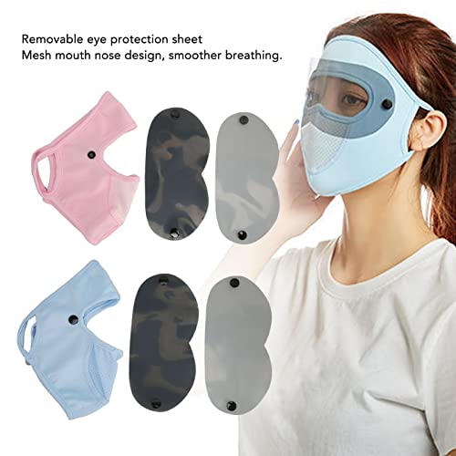 4 PCS Face completa Multifuncional Proteção UV de seda de gelo, máscara facial, protetor solar feminino Véu com folhas de protetor ocular para caminhadas