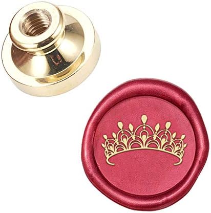 Crapire Wax Seal Stamp Head Crown, Sealing Removable Cabeça de selo de latão 25mm para envelopes