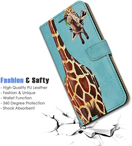 Para iPhone 13 mini, capa de capa de carteira de flip de flip, A4131 Girafa engraçada