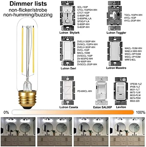Litehistory e26 lâmpada LED 4w igual a 40 watts lâmpadas diurna 5000k e26 Edison lâmpada AC120V 400lm Dimmível 5 polegadas T10 LED BULB TUBULAR PARA PENDE