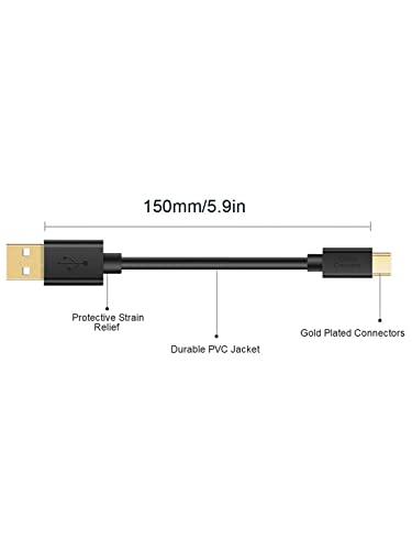 Cablecreation curto USB a USB C Cabo 0,5 pés, USB A a USB C 3A Carregamento rápido, cabo USB C 480Mbps para Power
