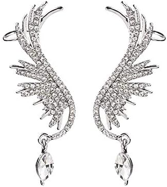 Crystal Angel Wings Rhinestone pendurando brincos de caça às jóias de natal para mulheres