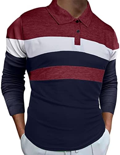 Xxbr 2022 Novos camisas de pólo masculino, manga comprida Button Golf Tops de golfe colorblock de retalhos de tênis casual camisa de tênis