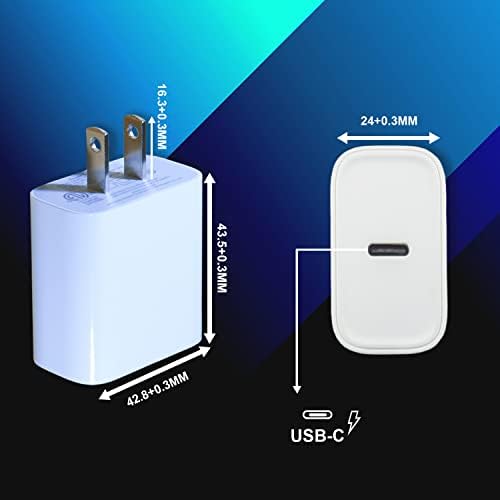 20W USB C PD Carregador Fast Charger Block Cangar Adaptador de energia compatível com iPhone 12 11 iPad mini Pro Air2, Pixel, Galaxy S21 S20 Nota 10 e mais （1 pacote）