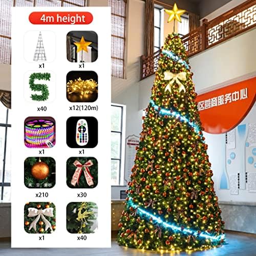 Fifor Winter Winter Artificial Natal Tree, 9,8-39,4 pés grande árvore de Natal com decorações LED e mista, para shopping centers internos, decoração de férias ao ar livre