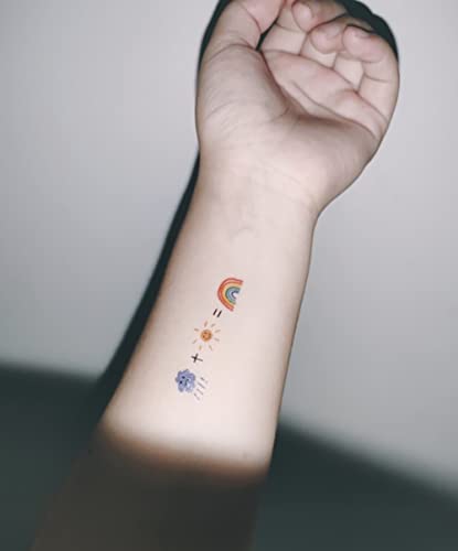 30 folhas, minúsculos mini adesivos de tatuagem temporária de dedos falsos - tatuagens simples e pequenas de design de ícones para crianças meninas