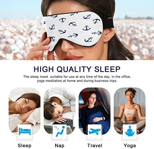 Xiua Anchor de mar fofo Máscara de olhos dormindo com alça ajustável, Blackout respirável Confortável máscara
