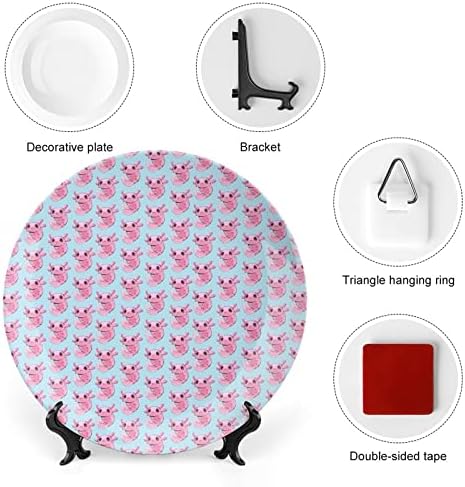 Placas de cerâmica redonda de prato rosa axolotl china