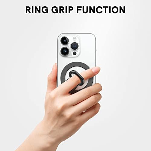 Delidigi compatível com o suporte da câmera MagSafe Ring Holder Continuity com MagSafe para MacBook, Kickstand ajustável do anel de dedo para iPhone 14 13 12 Series