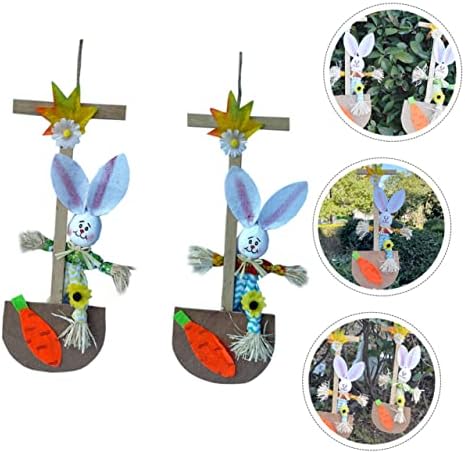 PretyZoom 10 PCs Prop Scarecrow Art Decorativa Placa como decoração Ornamentos temáticos de coelho