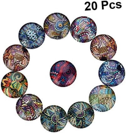 Coheali 20pcs redondo telhas de mosaico meio redondo gemas artesanato de vidro Mosaico de colar de miçangas de adesivos para jóias para jóias Material de jóias de jóias Jóias de vidro de gemas Fazendo acessórios