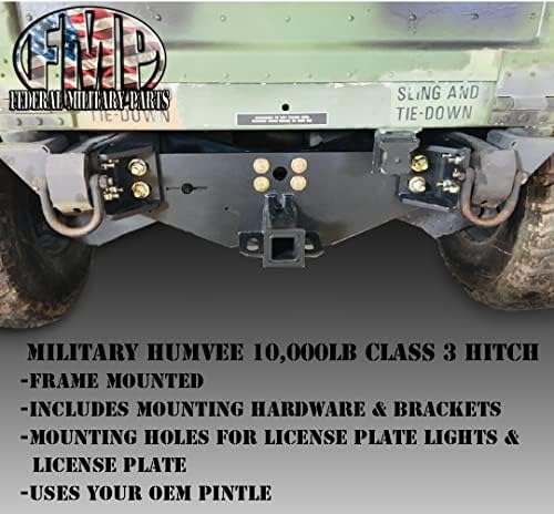 Humvee Frame Hitch Classe 3 10.000 lb Militar M998 Receptor 2