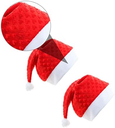 Aboofan 2pcs chapéu de natal natal chapéu de santa chapéu de pelúcia coração padrão chapéu decorativo festeira