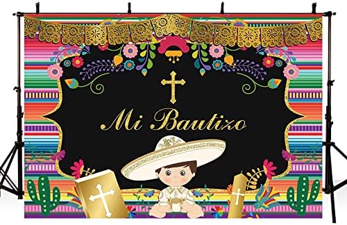 Aibiin 7x5ft mi bautizo cenário para meninos decorações de festas de batismo mexicano Deus abençoe
